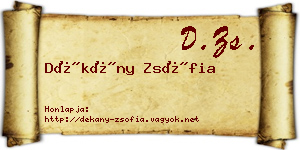 Dékány Zsófia névjegykártya
