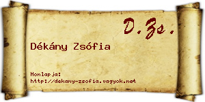 Dékány Zsófia névjegykártya