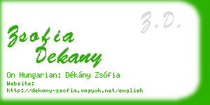 zsofia dekany business card